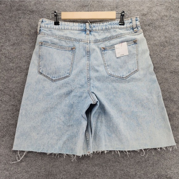 Vigoss Bermuda Cut Off Blue Denim High Rise Shorts Size 24 NWT - Picture 6 of 7